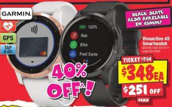 JB Hi-Fi Vivoactive 4S Smartwatch offer