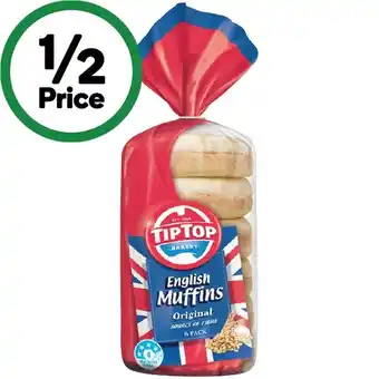 Woolworths Tip top english muffins pk 6 offer
