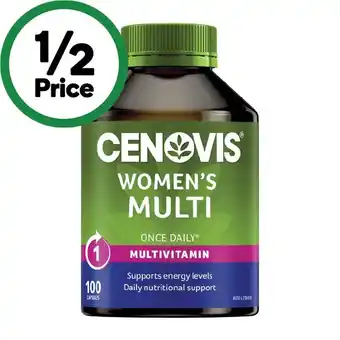 Woolworths Cenovis women’s multivitamin capsules pk 100 offer