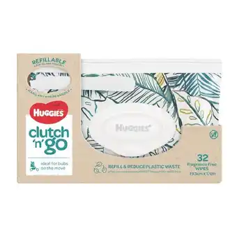 Woolworths Huggies refillable baby wipes clutch ‘n’ go pk 32 offer