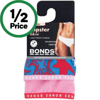 Woolworths Bonds ladies’ hipster bikini assorted pk 2 offer