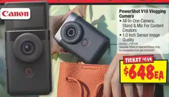 JB Hi-Fi PowerShot V10 Vlogging Camera offer