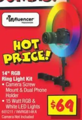 JB Hi-Fi 14" RGB Ring Light Kit offer