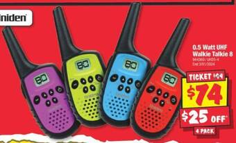 JB Hi-Fi 0.5 Watt UHF Walkie Talkie 8 offer