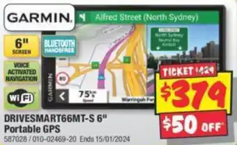 JB Hi-Fi DRIVESMART66MT-S 6" Portable GPS offer