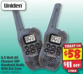 JB Hi-Fi 0.5 Watt 80 Channel UHF Handheld Radio With Kid Zone offer