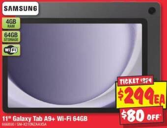 JB Hi-Fi 11" Galaxy Tab A9+ Wi-Fi 64GB offer