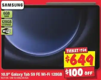 JB Hi-Fi 10.9" Galaxy Tab S9 FE Wi-Fi 128GB offer