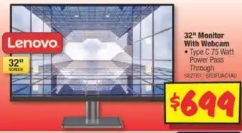 JB Hi-Fi 32" Monitor With Webcam offer