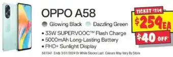 JB Hi-Fi OPPO A58 offer