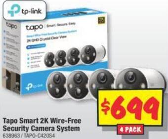 JB Hi-Fi Tapo Smart 2K Wire-Free Security Camera System offer