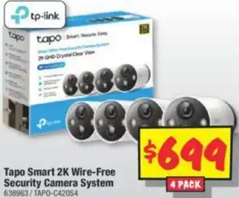 JB Hi-Fi Tapo Smart 2K Wire-Free Security Camera System offer