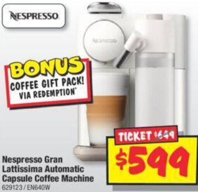 Nespresso Gran Lattissima Automatic Capsule Coffee Machine offer at JB