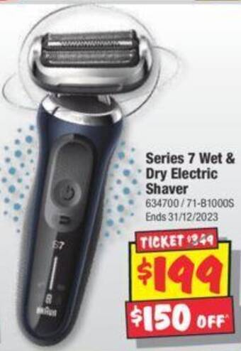 JB Hi-Fi Series 7 Wet & Dry Electric Shaver offer