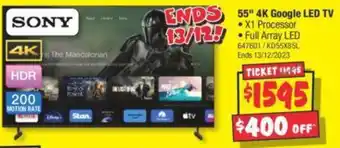 JB Hi-Fi 55" 4K Google LED TV offer