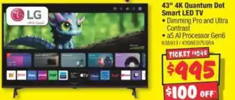 JB Hi-Fi 43" 4K Quantum Dot Smart LED TV offer