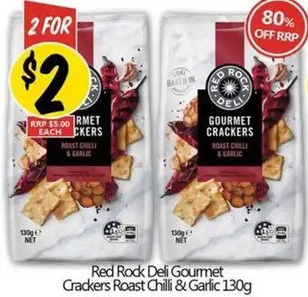 Red Rock Deli Gourmet Crackers Roast Chilli & Garlic 130g