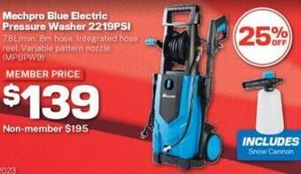 Repco Mechpro Blue Electric Pressure Washer 2219PSI offer