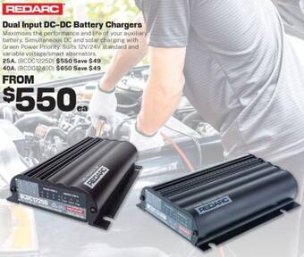 Repco Dual Input DC-DC Battery Chargers offer