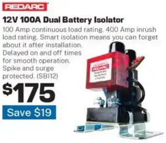 12V 100A Dual Battery Isolator