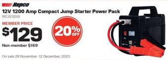 Repco 12V 1200 Amp Compact Jump Starter Power Pack offer
