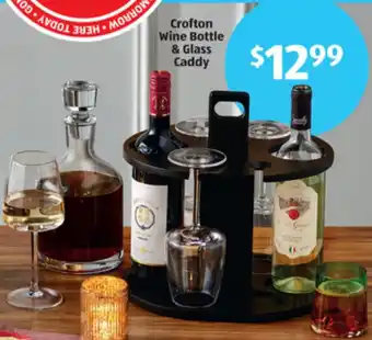 ALDI Crofton Wine Bottle & Glass Caddy offer