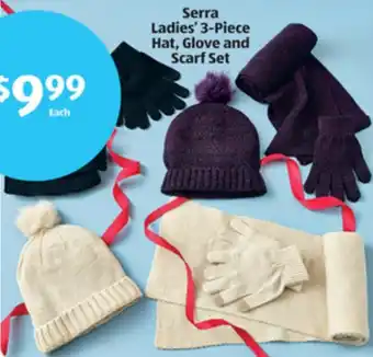 ALDI Serra Ladies' 3-Piece Hat, Glove and Scarf Set offer