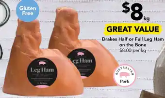 Drakes Drakes Half or Full Leg Ham on the Bone offer