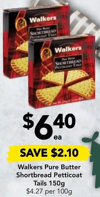 Walkers Pure Butter Shortbread Petticoat Tails 150g