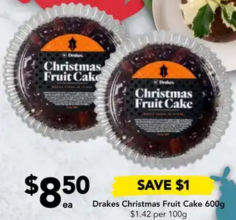 Drakes Drakes Christmas Fruit Cake 600g offer