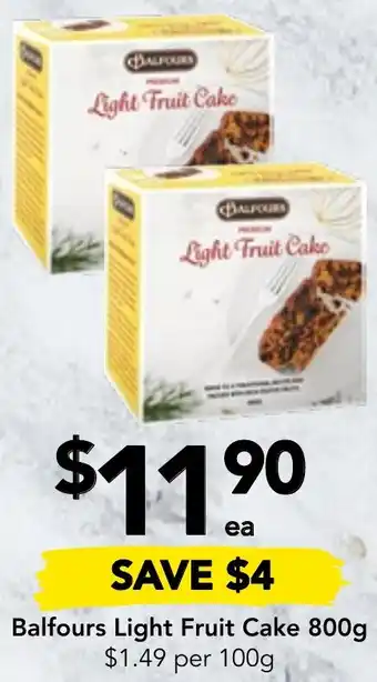 Drakes Balfours Light Fruit Cake 800g offer