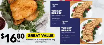 Drakes Farmer + Co Turkey Breast 1kg offer
