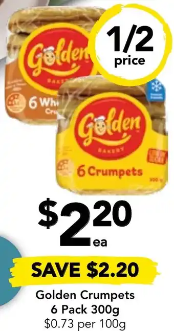 Drakes Golden Crumpets 6 Pack 300g offer