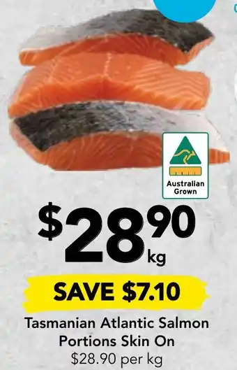 Drakes Tasmanian Atlantic Salmon Portions Skin On offer