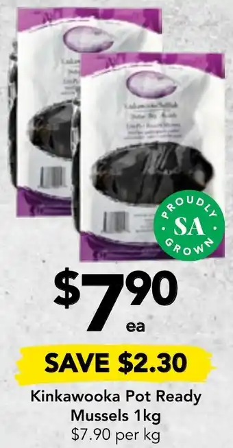 Drakes Kinkawooka Pot Ready Mussels 1kg offer