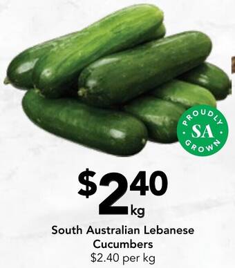 Drakes South Australian Lebanese Cucumbers offer