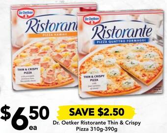 Drakes Dr. Oetker Ristorante Thin & Crispy Pizza 310g-390g offer