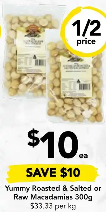 Drakes Yummy Roasted & Salted or Raw Macadamias 300g offer