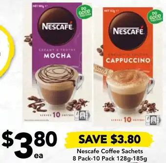 Drakes Nescafe Coffee Sachets 8 Pack-10 Pack 128g-185g offer