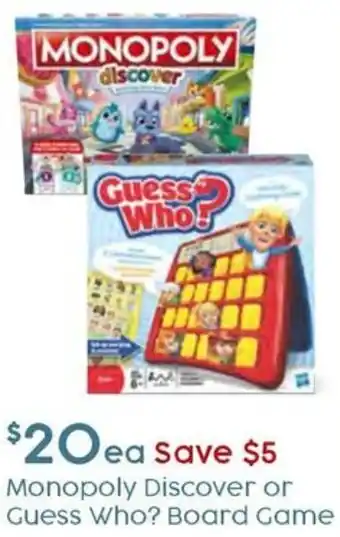 Target Monopoly Discover or Guess Who? Board Game offer
