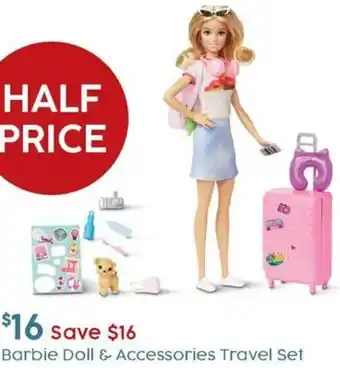 Target Barbie Doll & Accessories Travel Set offer