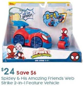 Target Spidey & His Amazing Friends Web Strike 2-in-1 Feature Vehicle offer