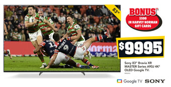 Harvey Norman Sony 83" Bravia XR Master Series A90J 4K OLED Google TV offer