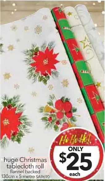 huge Christmas tablecloth roll