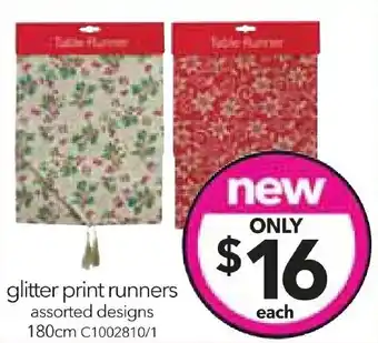 glitter print runners