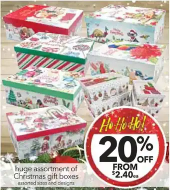 huge assortment of Christmas gift boxes