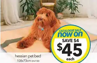 Cheap as Chips hessian pet bed offer