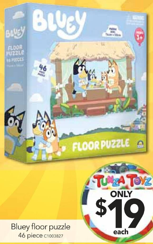 Bluey floor puzzle offer at Cheap as Chips