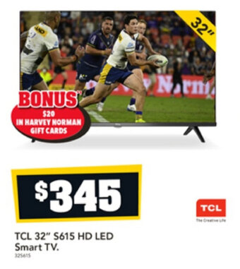 Harvey Norman TCL 32" S615 HD LED Smart TV offer