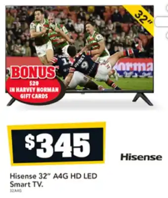 Harvey Norman Hisense 32" A4G HD LED Smart TV offer